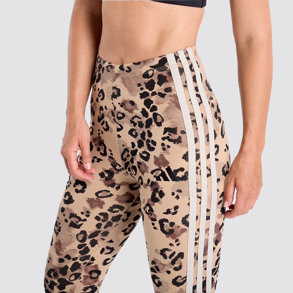 Leggings donna animal print 3-stripes slim fit