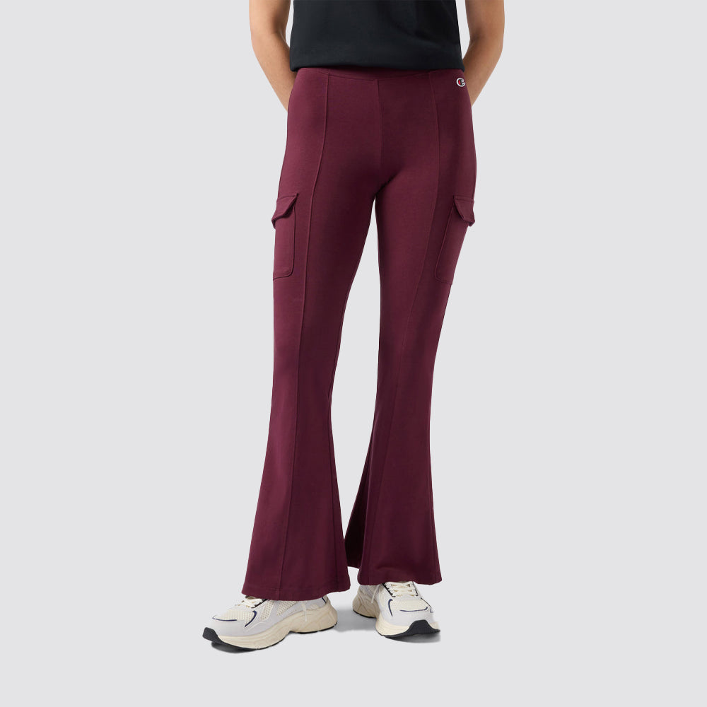Leggings donna cargo flare con tasche laterali