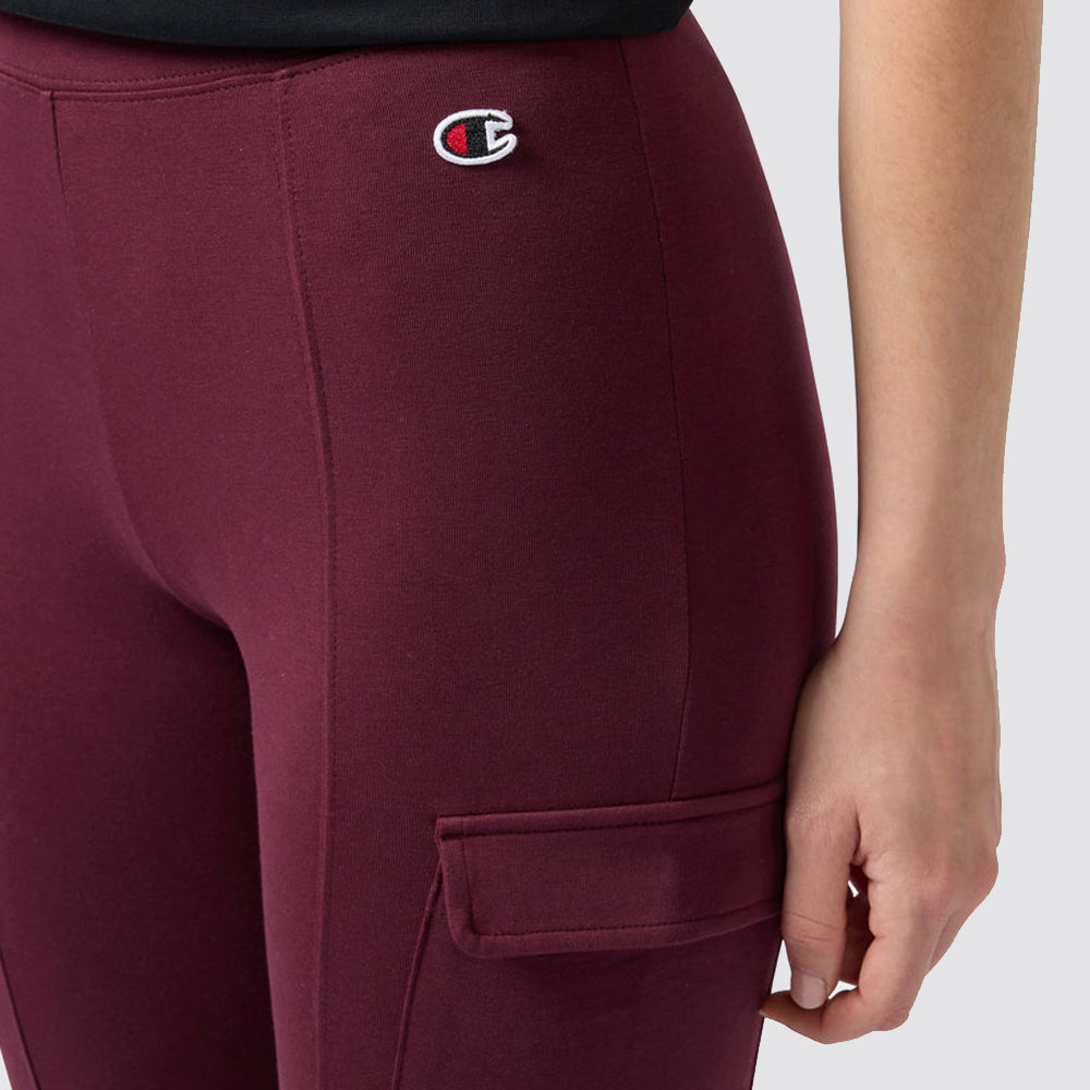 Leggings donna cargo flare con tasche laterali