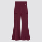 Leggings donna cargo flare con tasche laterali