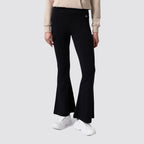 Leggings donna cargo flare con tasche laterali