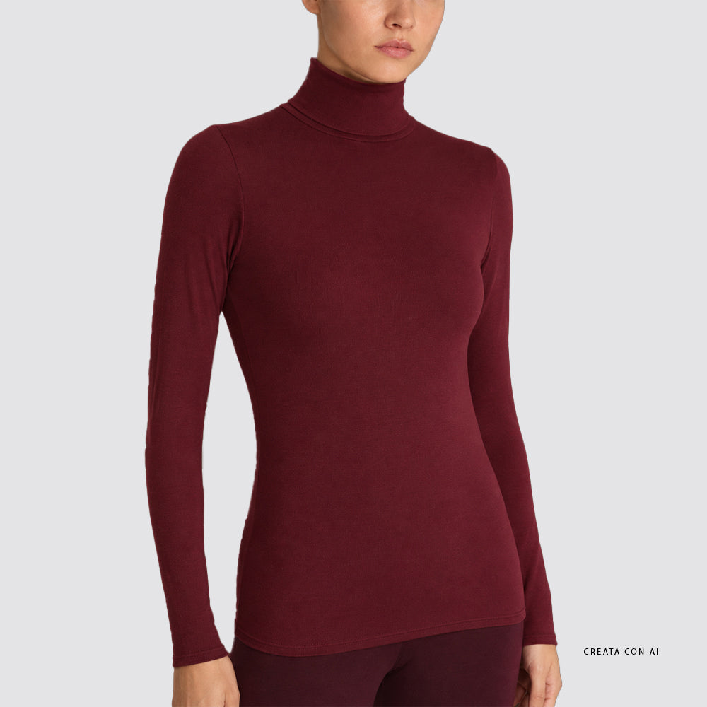 Maglia dolcevita donna ragno in viscosa stretch invernale