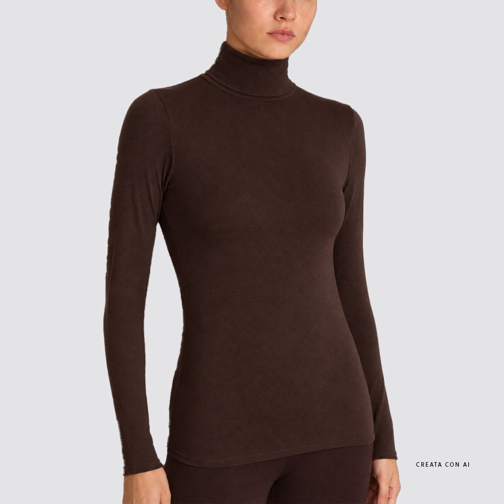 Maglia dolcevita donna ragno in viscosa stretch invernale