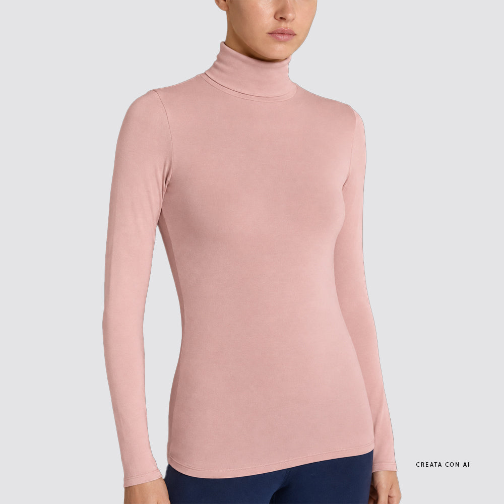 Maglia dolcevita donna ragno in viscosa stretch invernale