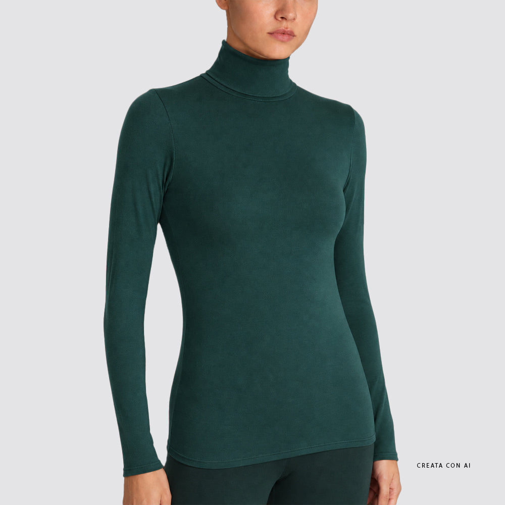 Maglia dolcevita donna ragno in viscosa stretch invernale