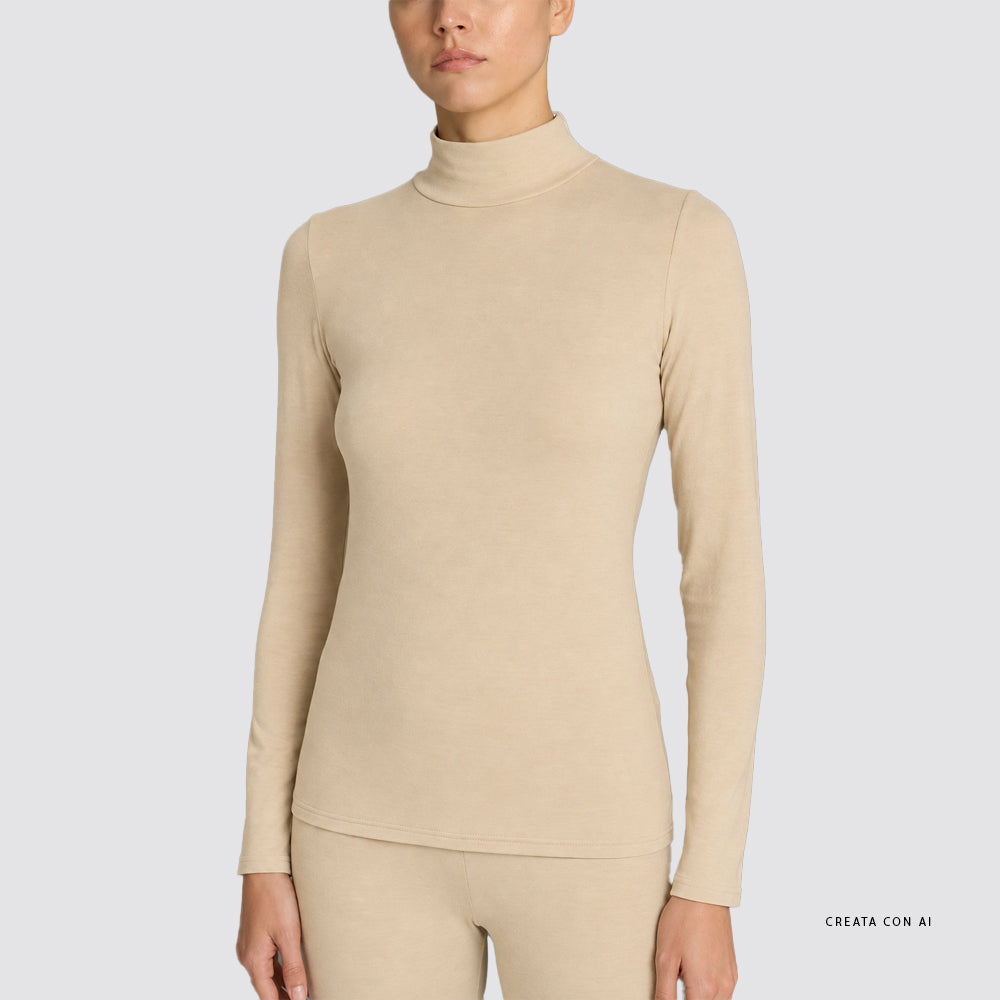 Maglia lupetto donna ragno in viscosa stretch invernale