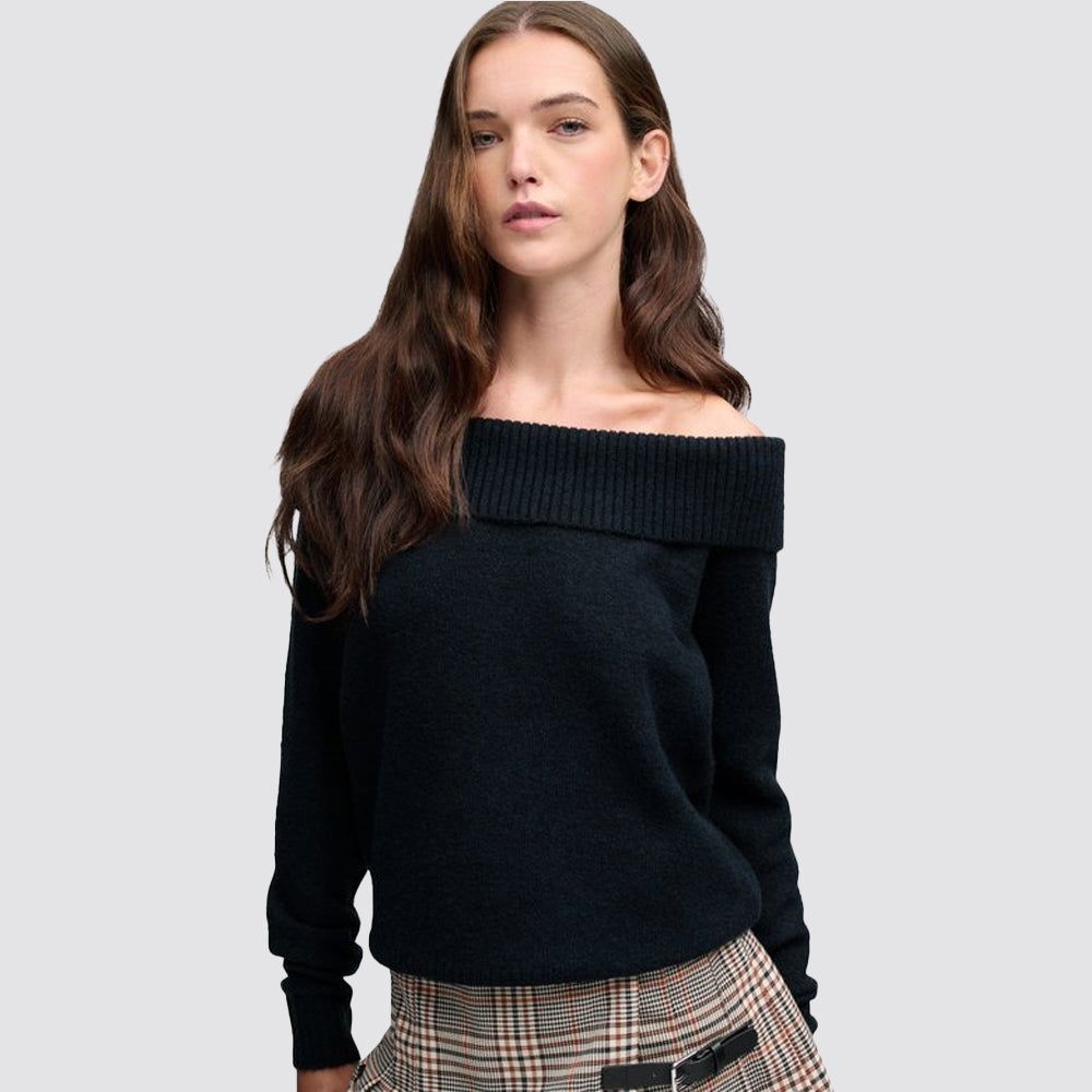 Maglione bardot superdry donna in misto lana