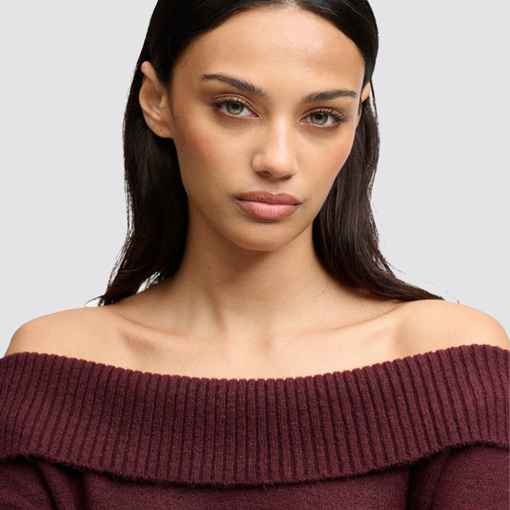 Maglione bardot superdry donna in misto lana