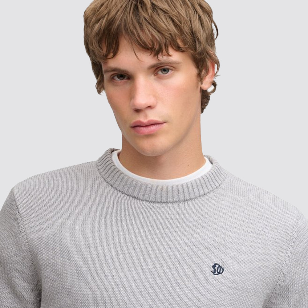 Maglione girocollo preppy superdry uomo in cotone