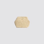 Mini bag f**k in paglia con chiusura clutch