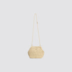 Mini bag f**k in paglia con chiusura clutch