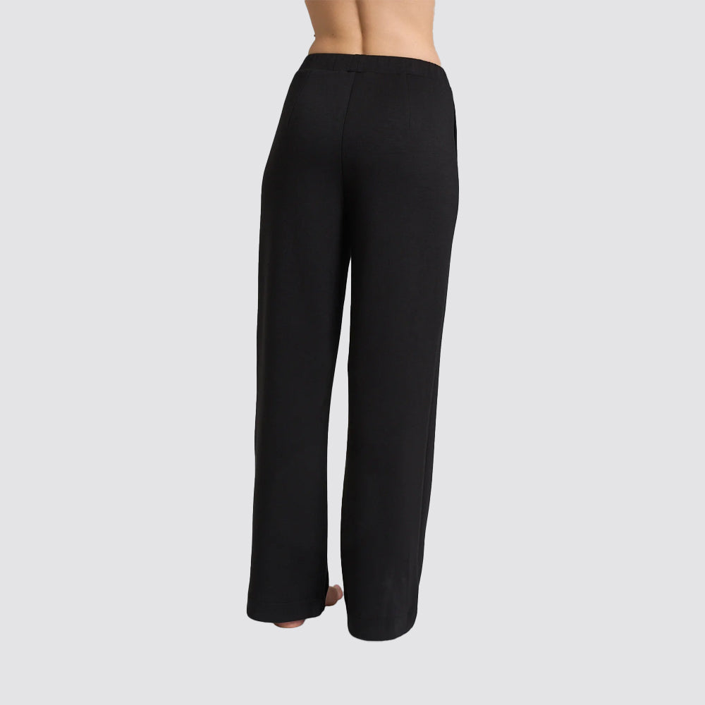 Pantalone donna ragno ampio con tasche in tessuto scuba