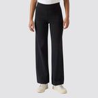 Pantaloni donna gamba ampia a costina icons vita alta casual