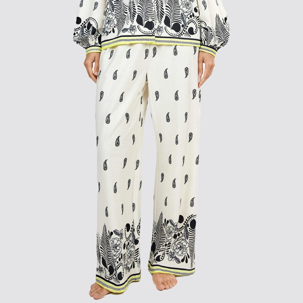 Pantaloni donna gisela in viscosa fantasia paisley