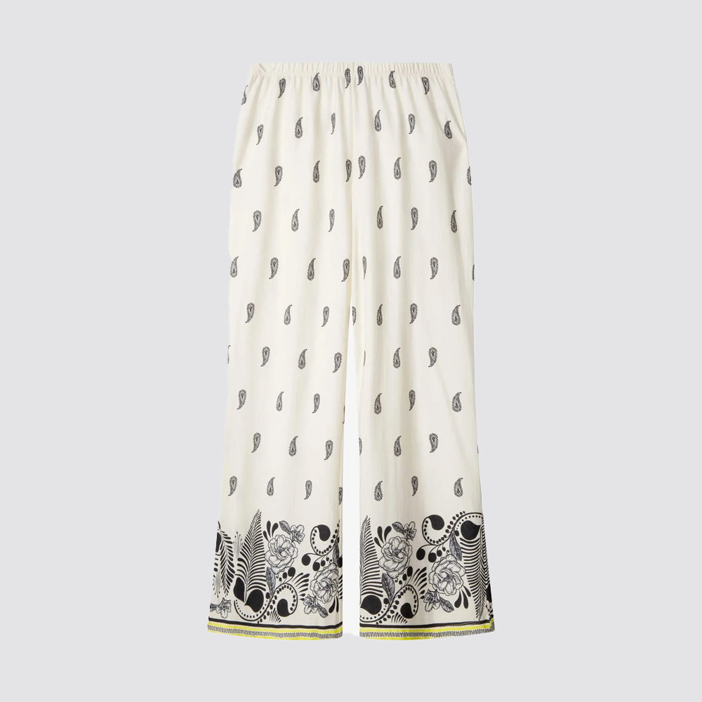Pantaloni donna gisela in viscosa fantasia paisley