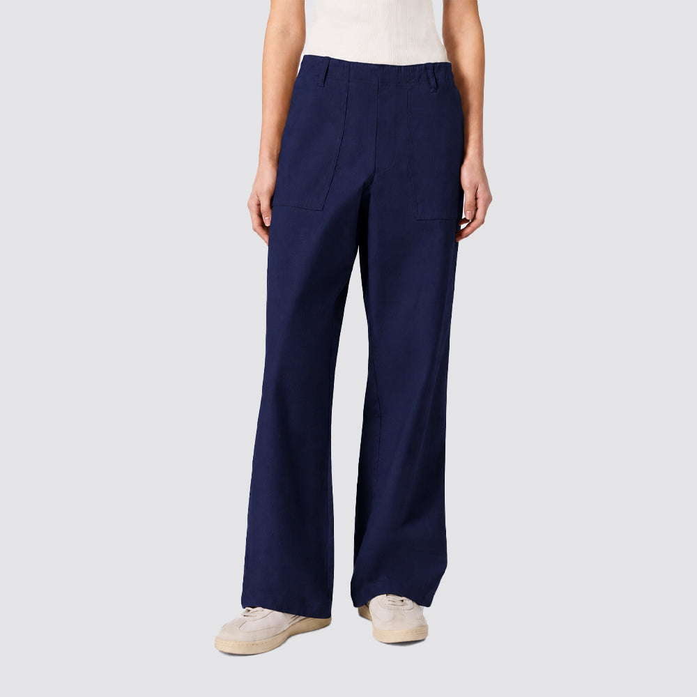 Pantaloni donna in tessuto fondo dritto