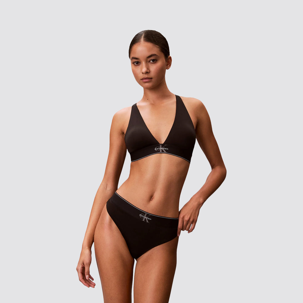 Perizoma donna microfibra vita media logo