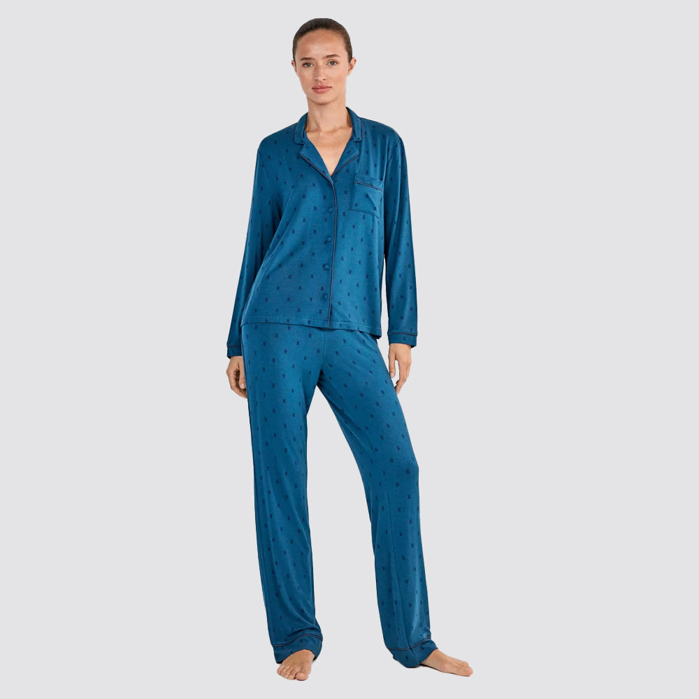 Pigiama donna gisela camicia in viscosa monogramma