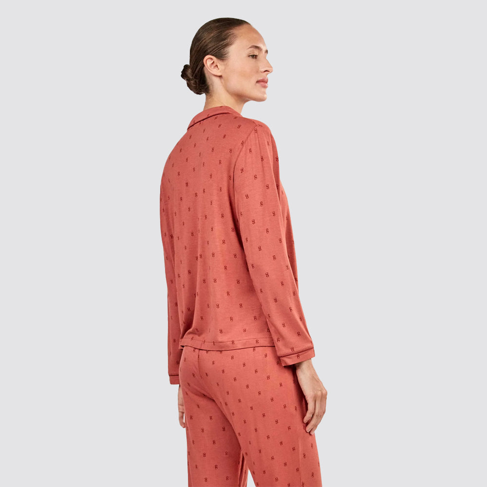 Pigiama donna gisela camicia in viscosa monogramma