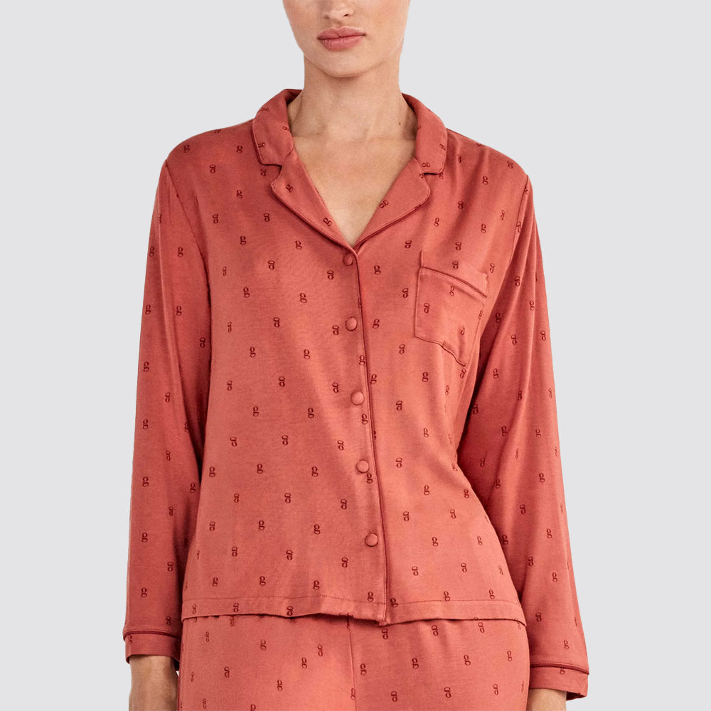 Pigiama donna gisela camicia in viscosa monogramma