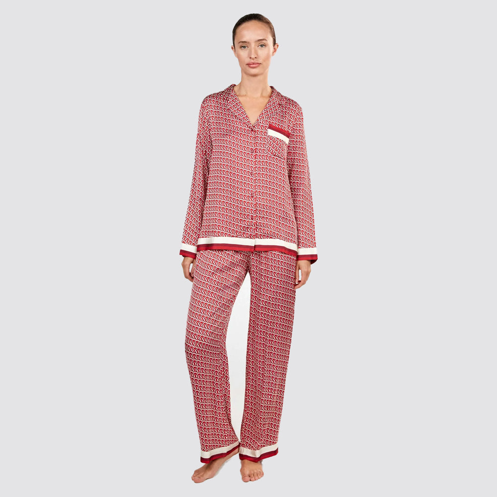 Pigiama donna gisela camicia monogramma tricolore