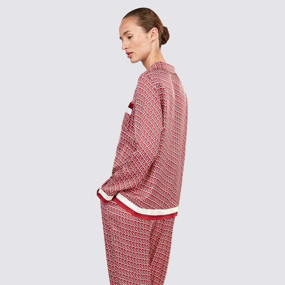 Pigiama donna gisela camicia monogramma tricolore