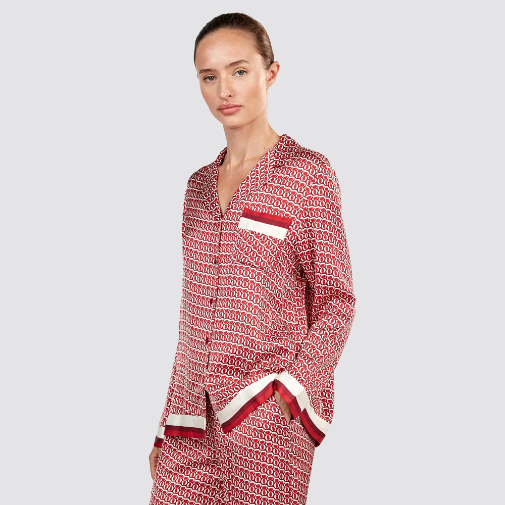 Pigiama donna gisela camicia monogramma tricolore