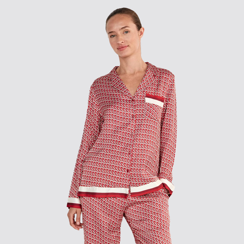 Pigiama donna gisela camicia monogramma tricolore