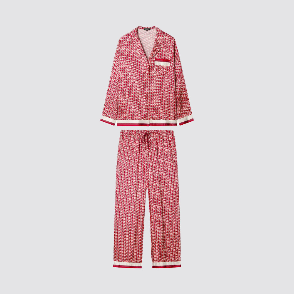 Pigiama donna gisela camicia monogramma tricolore