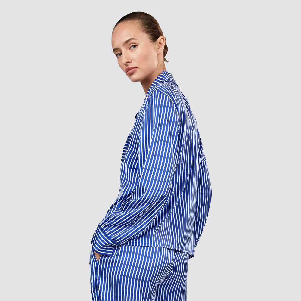 Pigiama donna gisela camicia satinata a righe