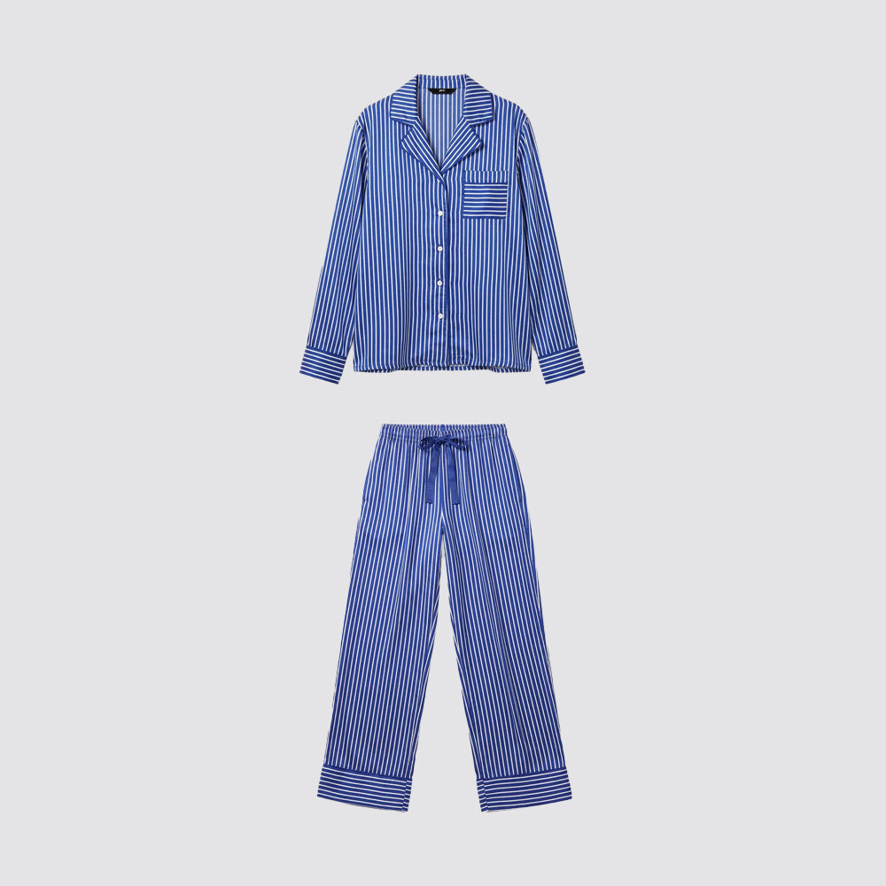 Pigiama donna gisela camicia satinata a righe