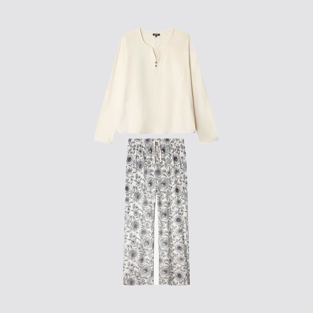 Pigiama donna gisela con pantaloni floreali