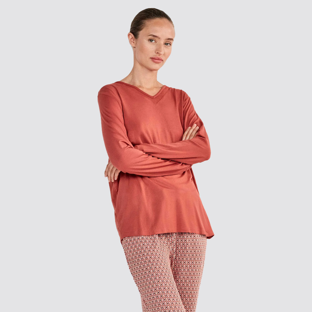 Pigiama donna gisela con tulle e pantaloni geometrici