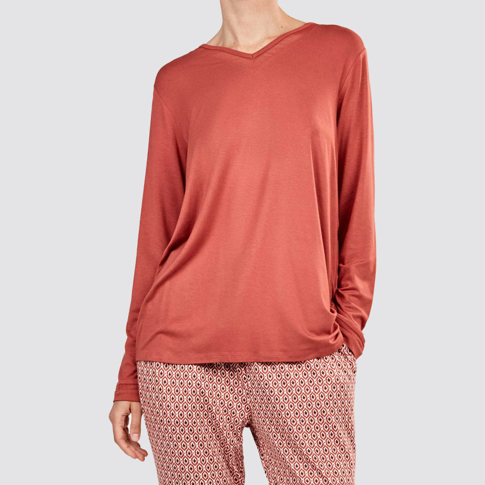 Pigiama donna gisela con tulle e pantaloni geometrici