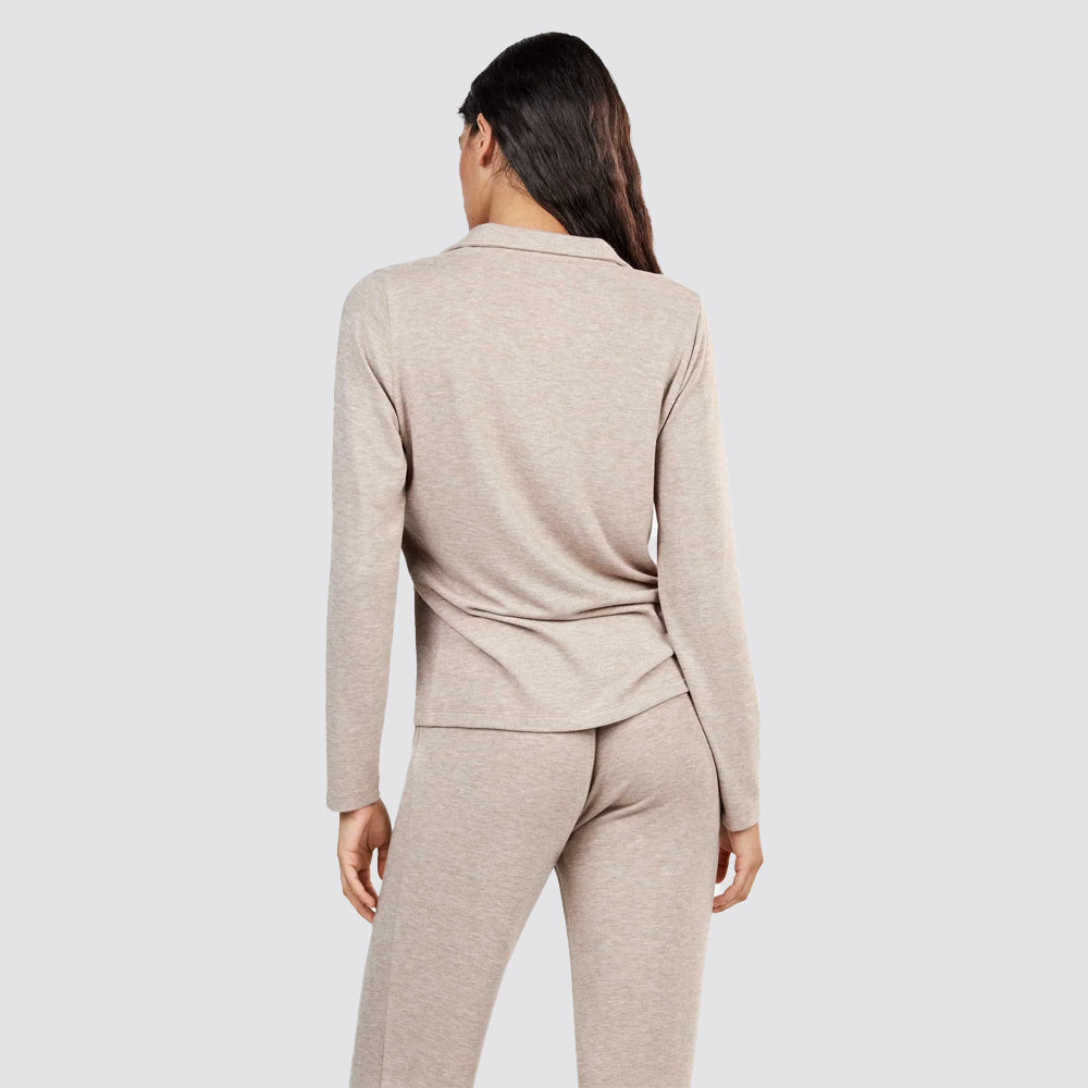 Pigiama donna gisela in maglia con collo polo