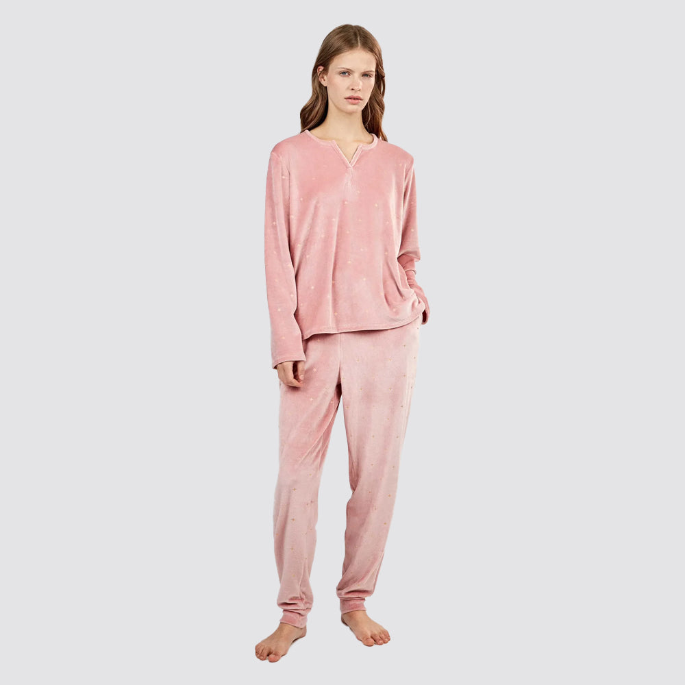 Pigiama donna gisela in pile con stelle glitter