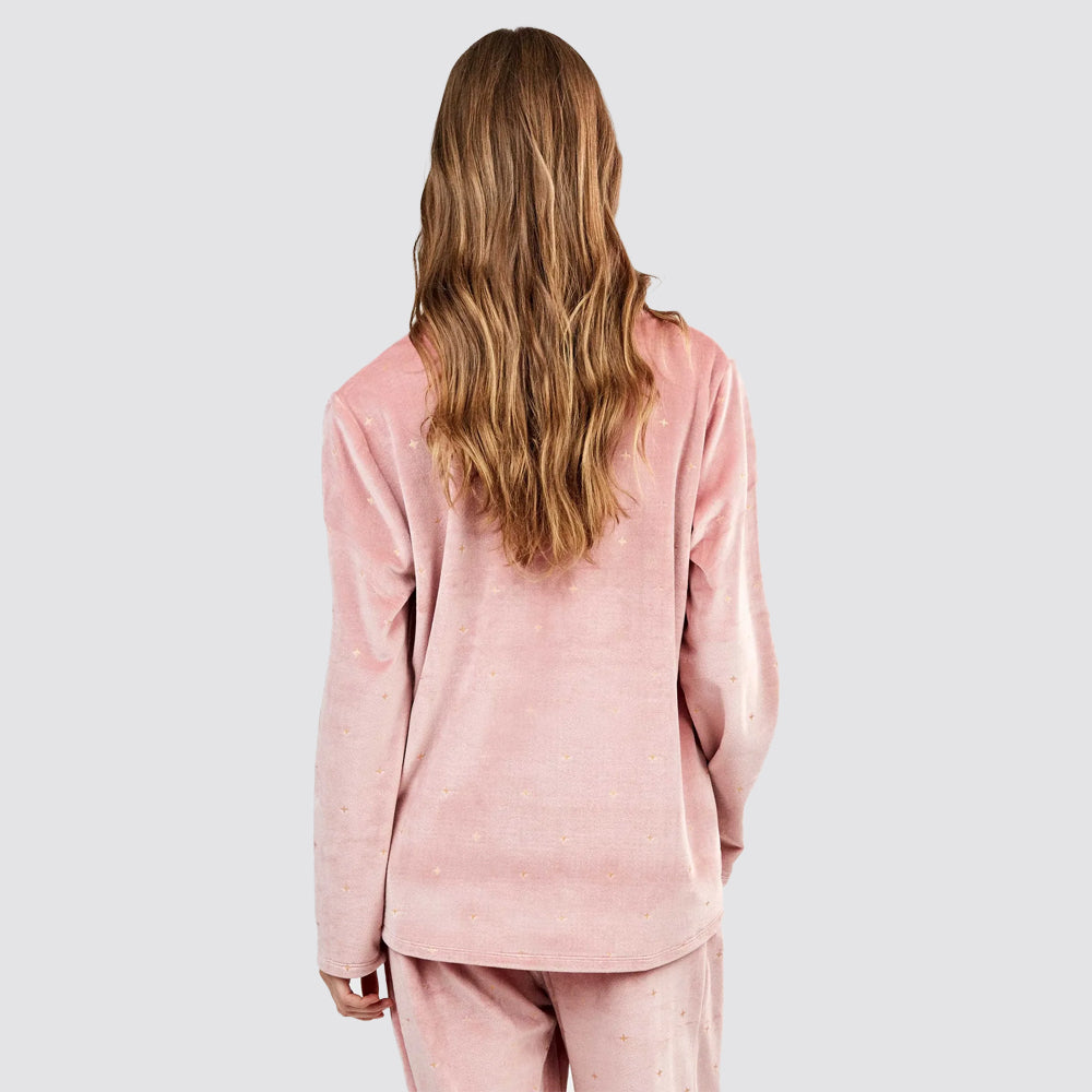 Pigiama donna gisela in pile con stelle glitter