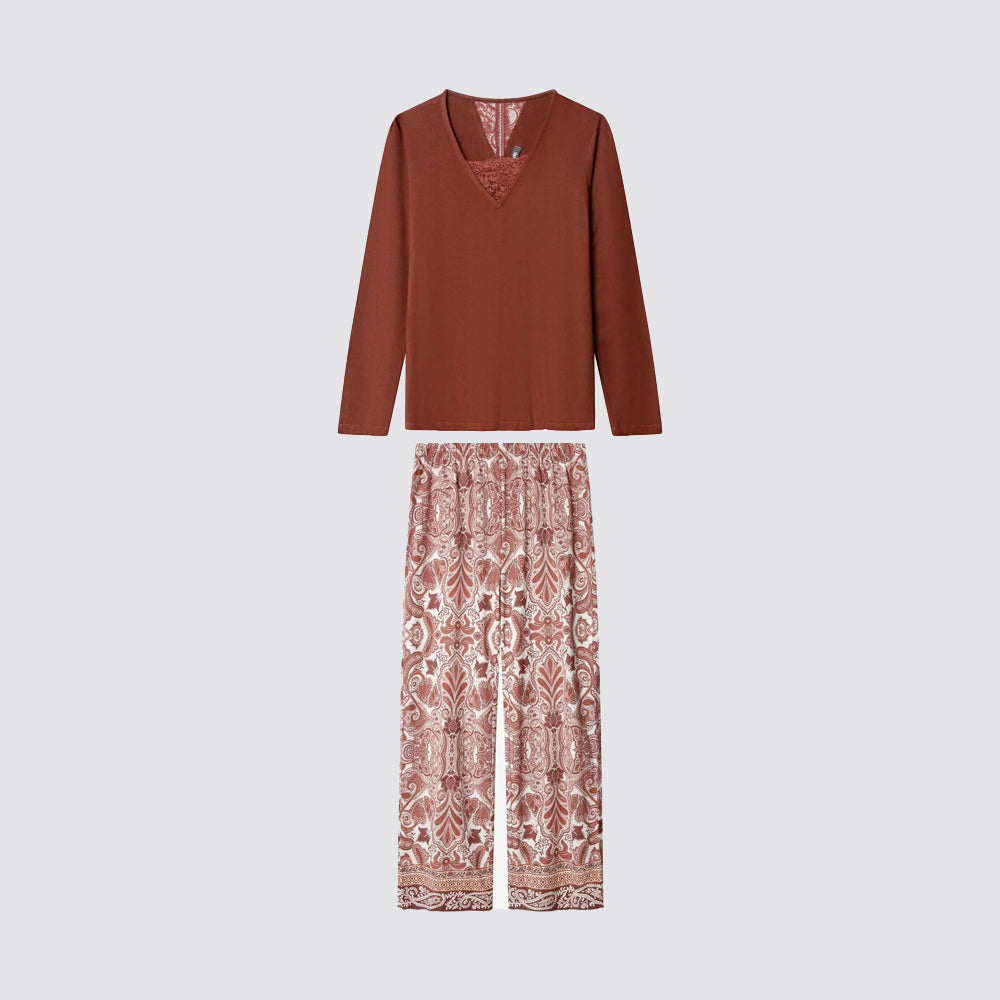 Pigiama donna gisela in viscosa fantasia paisley