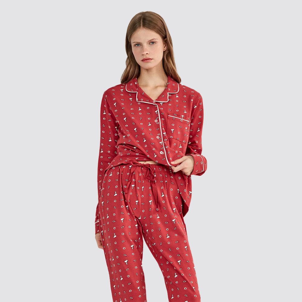 Pigiama donna gisela snoopy camicia in cotone
