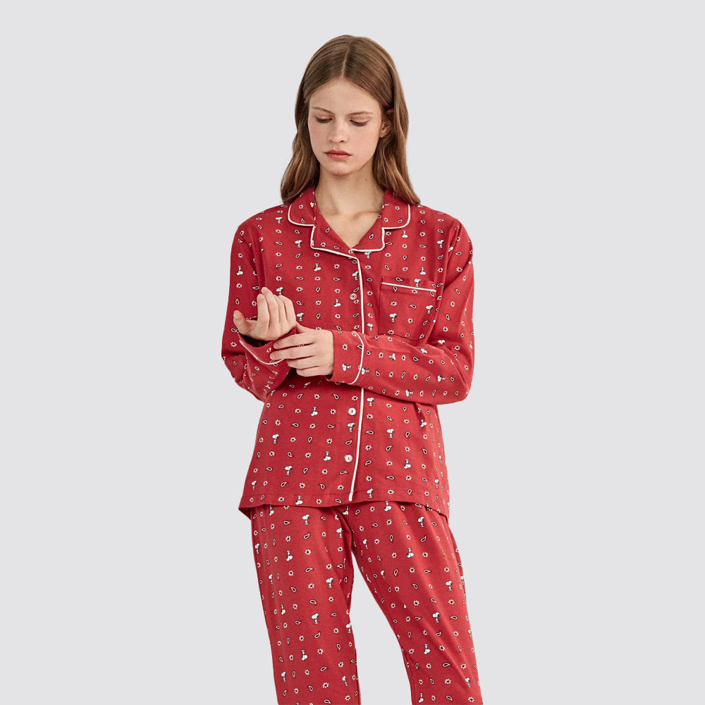 Pigiama donna gisela snoopy camicia in cotone