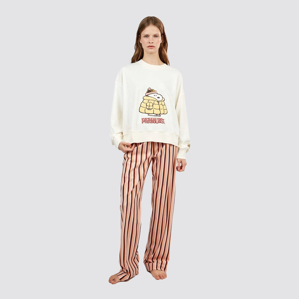 Pigiama donna gisela snoopy con pantaloni a righe