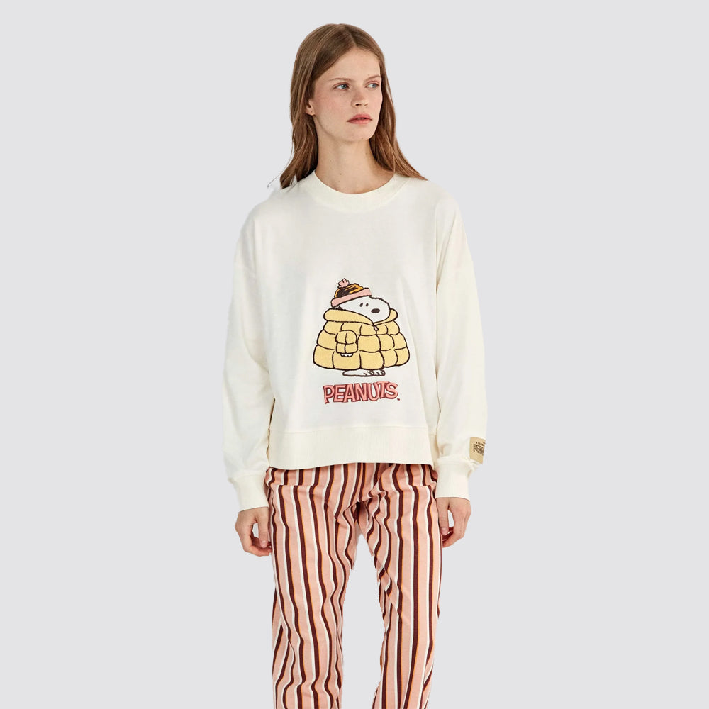Pigiama donna gisela snoopy con pantaloni a righe