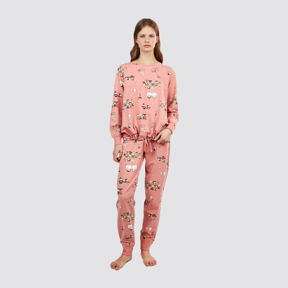 Pigiama donna gisela snoopy in cotone elasticizzato