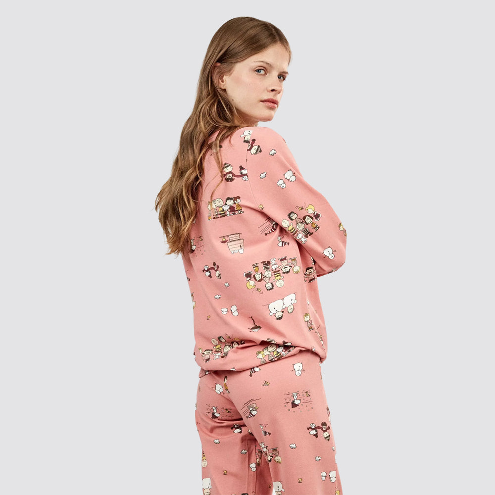 Pigiama donna gisela snoopy in cotone elasticizzato
