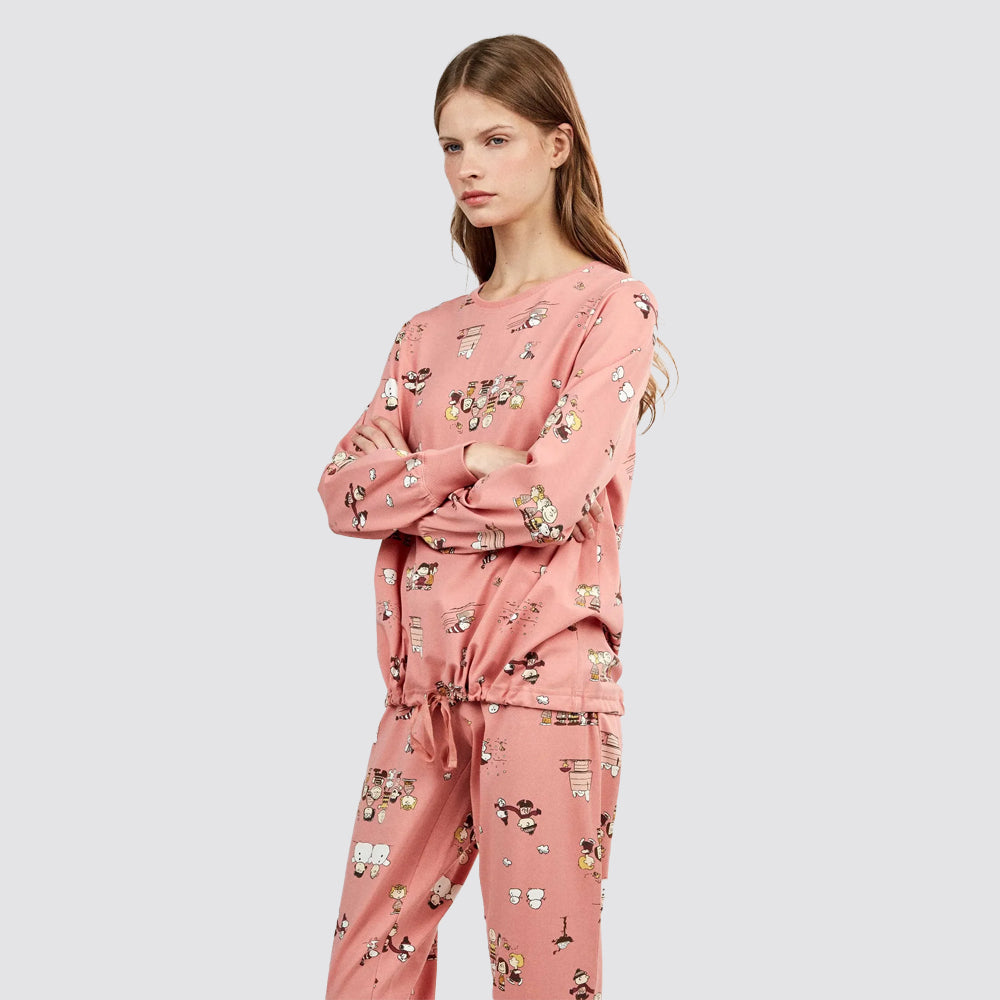 Pigiama donna gisela snoopy in cotone elasticizzato