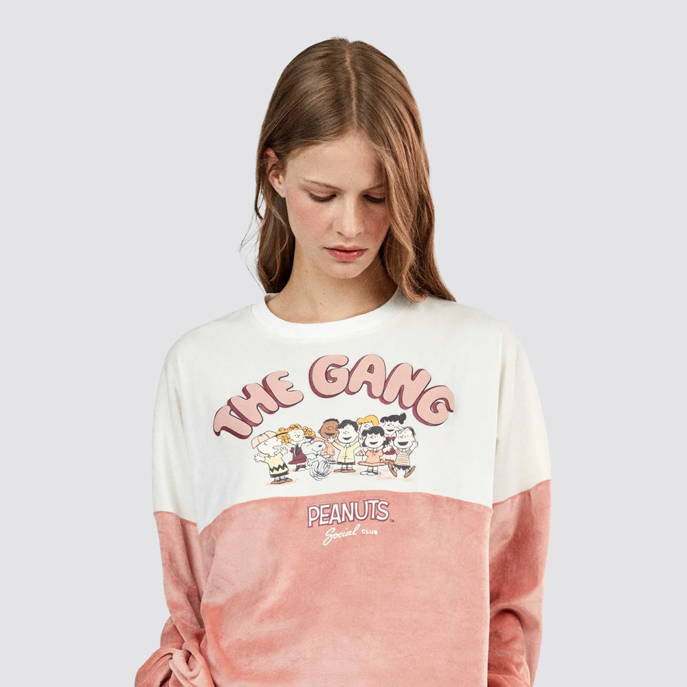 Pigiama donna gisela snoopy in pile elasticizzato