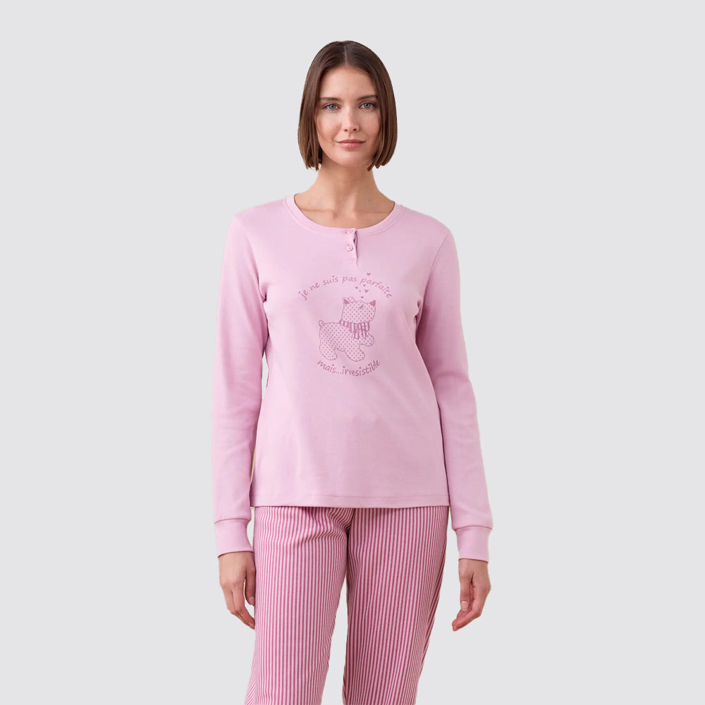Pigiama donna noi di notte caldo cotone serafino