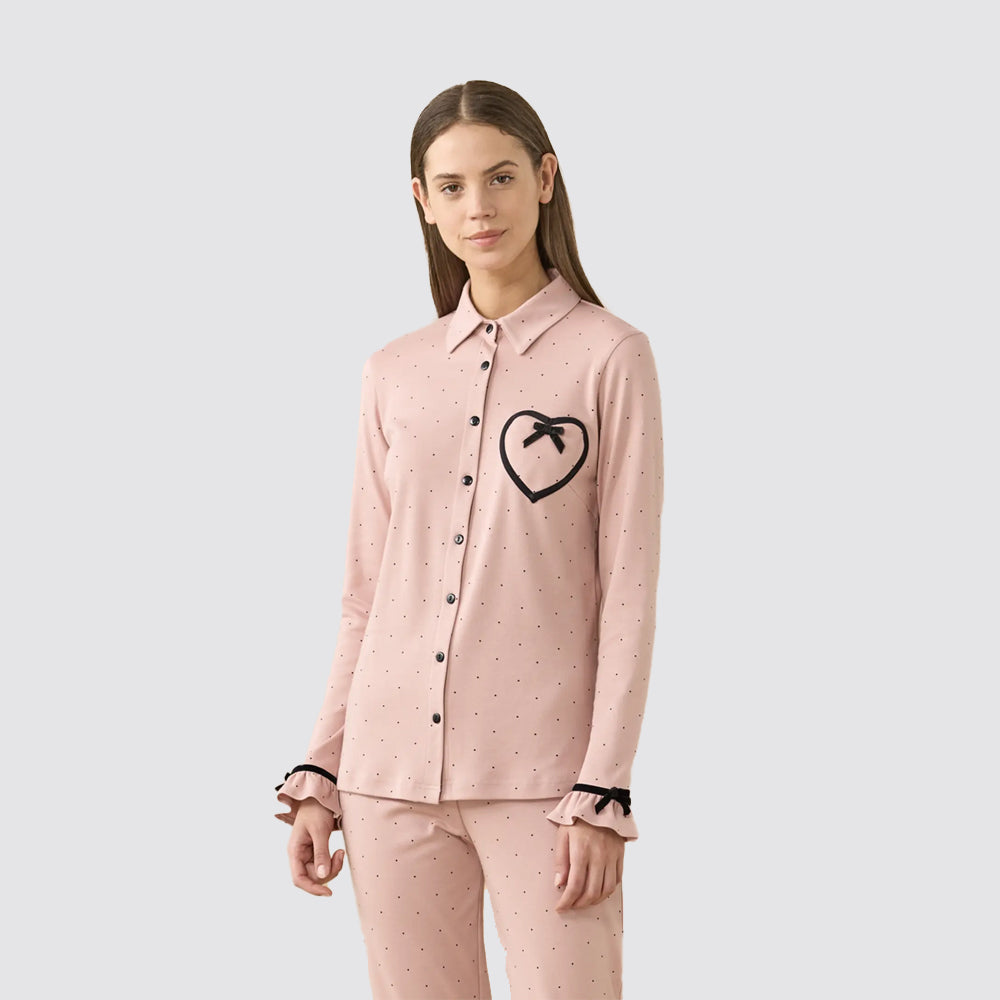 Pigiama donna noidÌnotte stile camicia caldo cotone