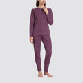 Pigiama donna ragno lungo in thermo cotton collo serafino
