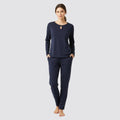 Pigiama donna ragno lungo in thermo cotton scollo a goccia